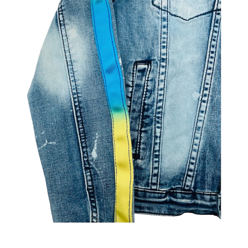 Waimea Distressed Denim Cotton Jean Button Up Jacket Youth Size L - Picture 4 of 9