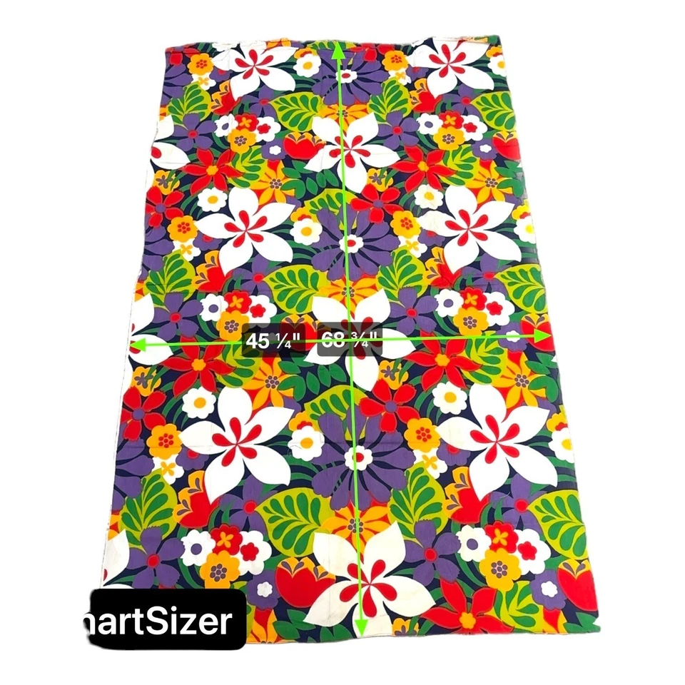 Vtg Concord Fabrics Retro Flower Power Floral Print Hippie Print Boho Kitsch SEE - Image 4 of 4