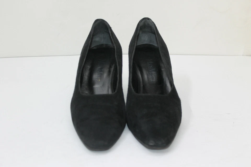 MAX MARA Mujer Zapatos Talla 7 Europa 37.5 Negro Gamuza S7724 Foto 2 de 4