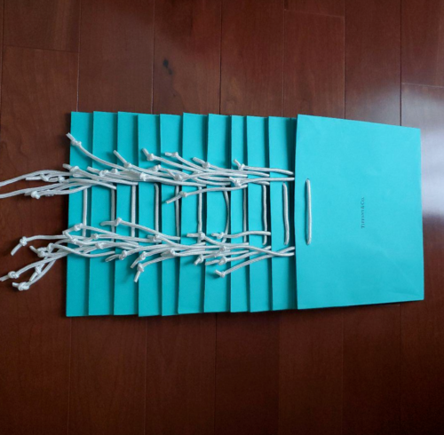 Set of 11 TIFFANY&CO Big Blue Shopping Paper Bags Gift tote - Afbeelding 1 van 6