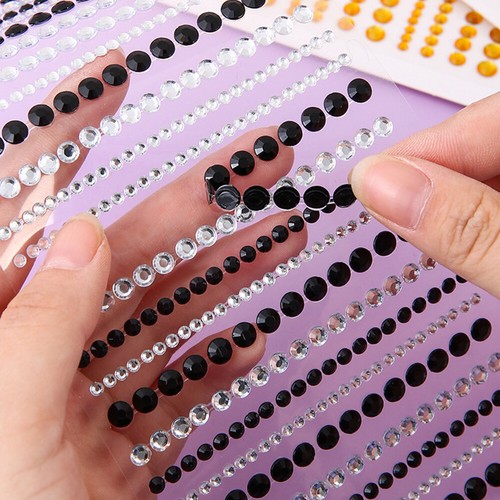 Face Rhinestone Sticker Crystal Tattoo Body Brow Makeup 3D Face Jewels Mix Size - Picture 8 of 24
