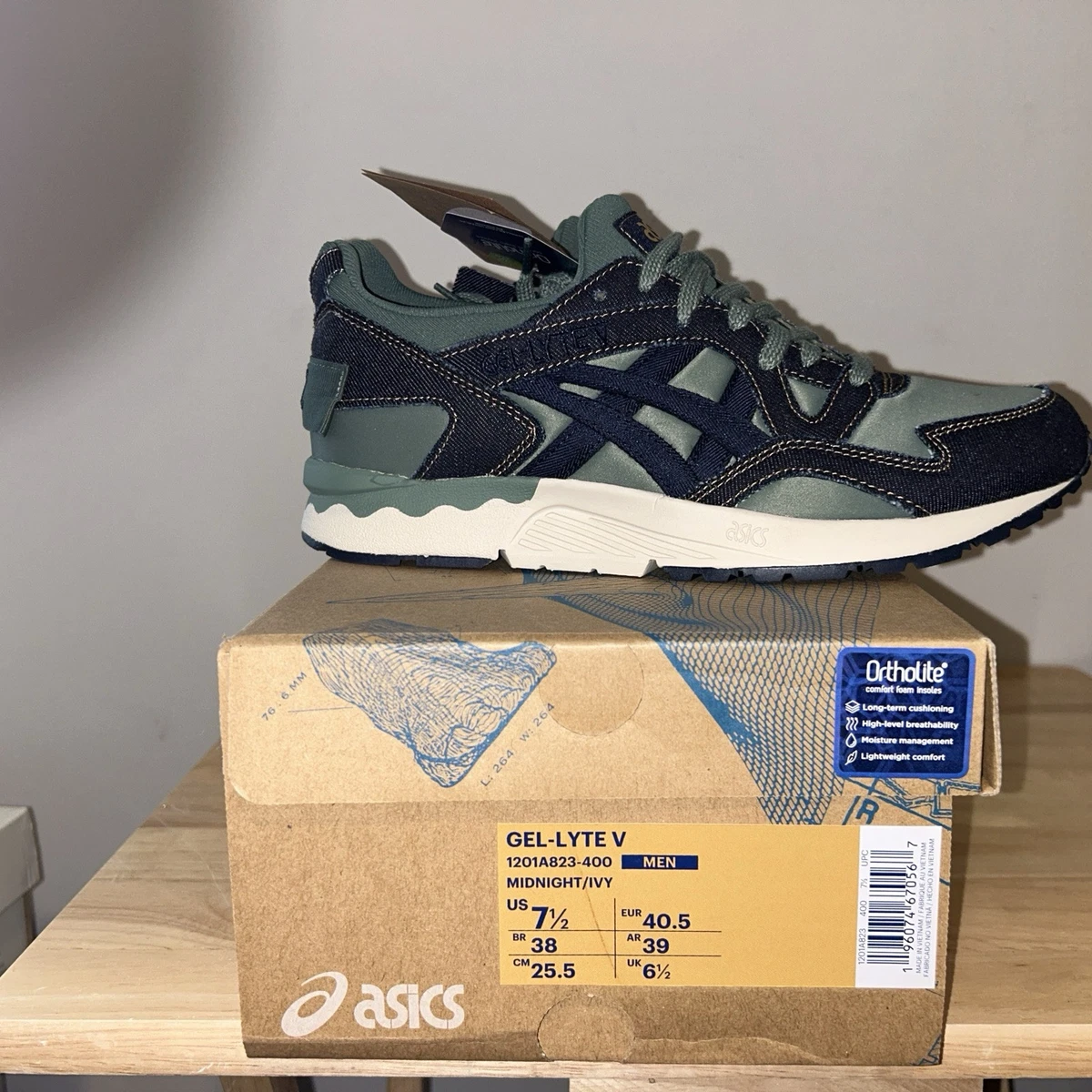 Size 12 Asics Gel Lyte V Midnight/Ivy Mens Lace Up Athletic Sneaker 1201A823 asics GEL-LYTE V MIDNIGHT/IVY 23SS-I（アシックス ゲルライト  main image 4