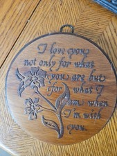 Wooden Rustic "I Love You..." Sign 8" Round