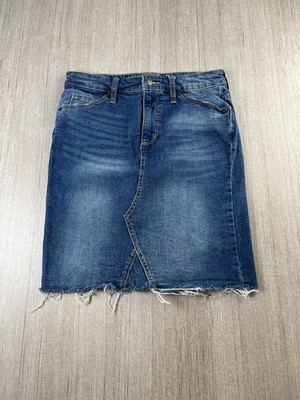 Universal Thread Denim Minirock roher Saum asymmetrisch blau Jeansrock Gr. 6/28