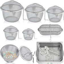 Akamino 6 Pcs Ultrasonic Cleaner Baskets, Stainless Steel Jewelry Cleaning...