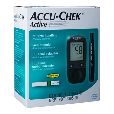 Accu-chek Active Blutzuckermessgerät Messgerät Set + 10 Teststreifen Diabetiker