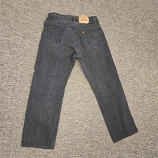 Vintage 34x30 32x26 Actual 90s Orange Tab Levi’s 505 Black Jeans Made in USA