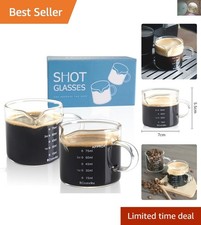 2-Pack Espresso Shot Cups - Heat-Resistant Glass with Convenient Pouring