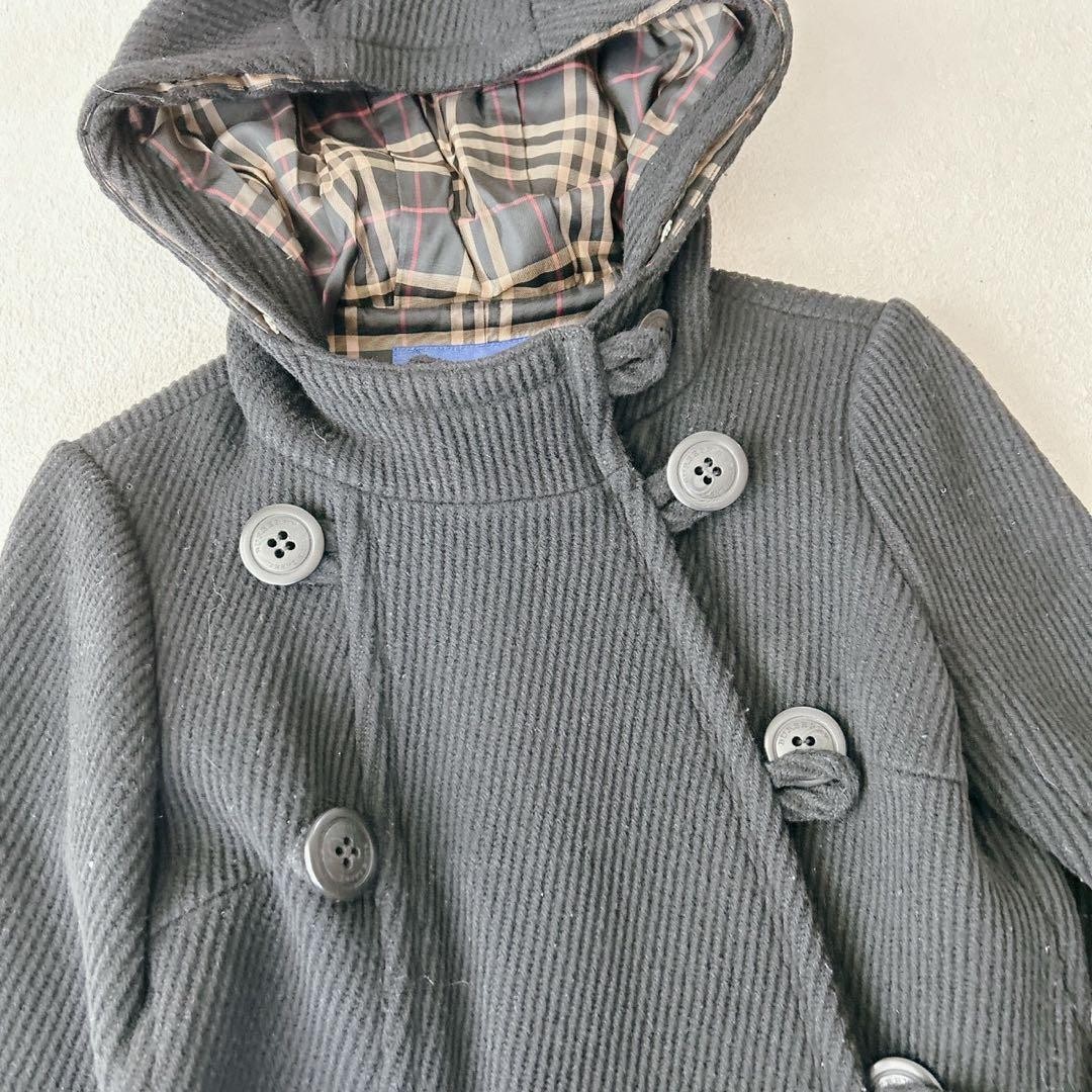 BURBERRY BLUE LABEL Nova Check Trench Coat Women Size 38 S Black From Japan thumbnail 15