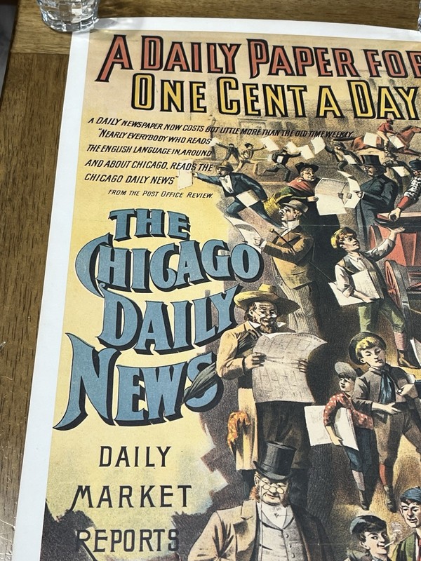 Chicago Daily News Poster. 1981 repo of 1881 poster