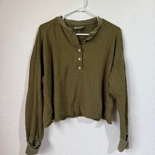 Universal Thread Womens Green Long Sleeve Cro...