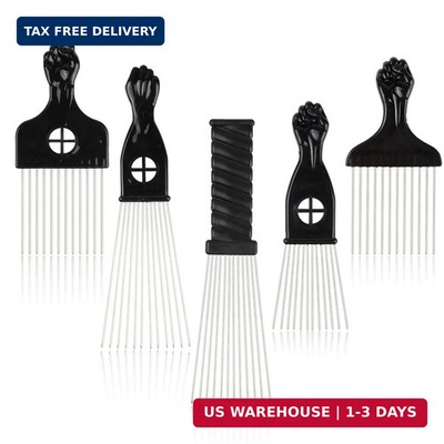 5 Pcs Afro Comb Metal African American Pick Comb Hairdressing Styling Tool Hair