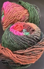 Lot Of 2 Skeins Of Japanese Luxury 100% Wool Kureyon Noro yarn, Same Colorway