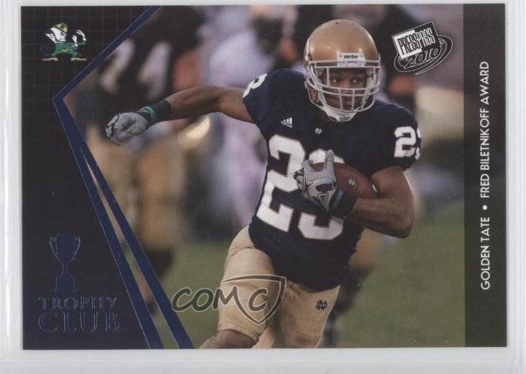 2010 Press Pass Trophy Club Blue Golden Tate #53 Rookie RC y7x