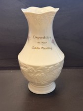 Donegal Parian China Ireland Golden Wedding Vase Millennium 2000 AD Irish