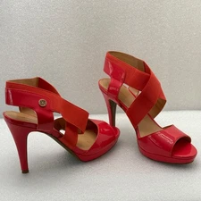 Liz Claiborne Women's Dapper High Heels Shoes Ankle Strap 7.5 M Coral Holidays