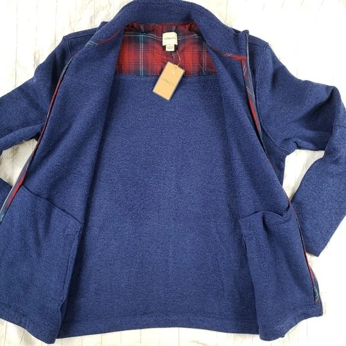 NEW G.H. Bass & Co. Full Zip Fleece Jacket Heather Blue Mens SIZE LARGE NWT $110 image 5