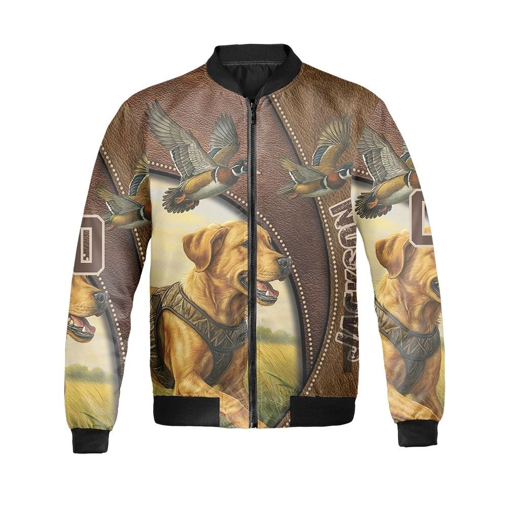 Personalized Labrador Retriever Dog Hunting Ducks Dog Lover Gift Bomber Jacket