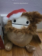 Original Squishmallows 5" Benny The Glitter Bigfoot With Santa Hat Plush 