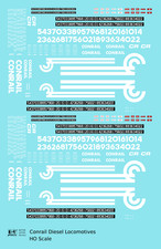 K4 HO Scale Decals Conrail Diesel Locomotive White