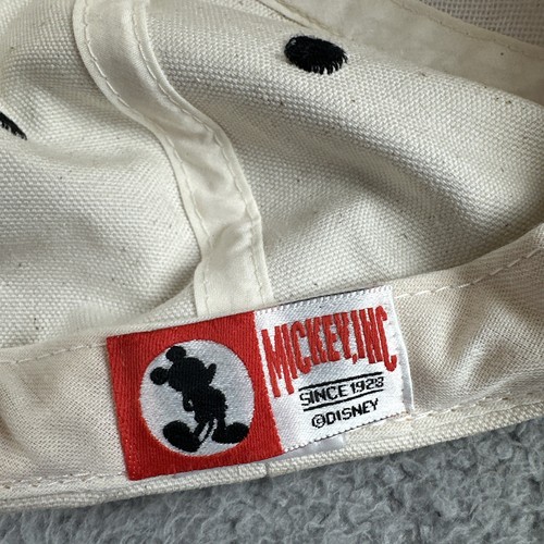 Vtg Mickey Inc. Disney Baseball Hat 90s White Big Chunky Embroidered Mickey Cap - Picture 11 of 14