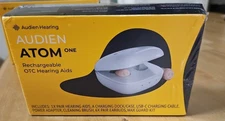 Audien Atom One OTC Hearing Aids  Wireless, Rechargeable, Beige SEALED-B2