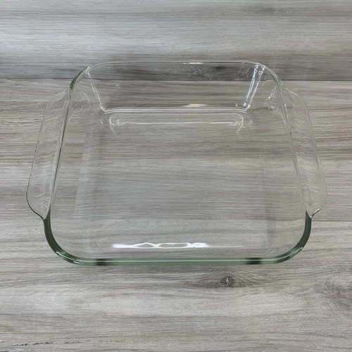 Vintage PYREX Baking Dish Casserole Pan 222 Clear Glass Square 8x8x2