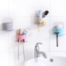 Bathroom Wall Organizer Wall-mounted Toothbrush Holder Countertop Accessories