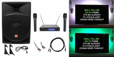 Rockville 15" Powered Karaoke Machine/System w/LED's 2 Wireless Microphones