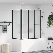 WALPLUS Folding Shower Screen White Aluminium Bath Shower Screen