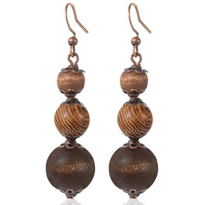 Ymapinc Brown Long Wood Bead Earrings，Wooden Beaded Dangle Earrings for Women...