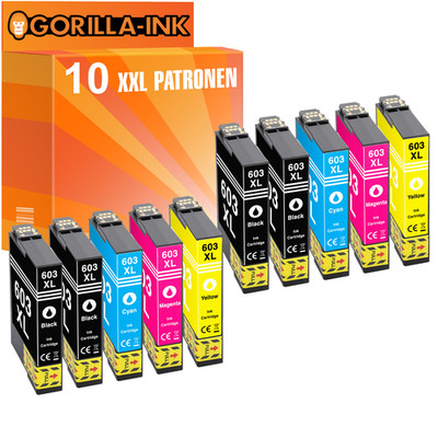 10 Patronen für Epson 603XL WF-2810DWF 2820DWF 2830DWF 2835DWF 2840DWF 2850DWF