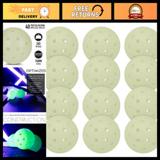 Glow in the Dark Night Pickleballs - 3 Pack, Durable, High-Visibility, Fun for A