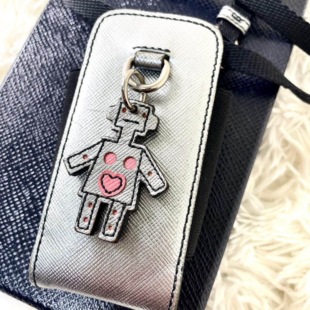 Prada Robot Charm Key Chain Triangular Plate Neck… - image 2