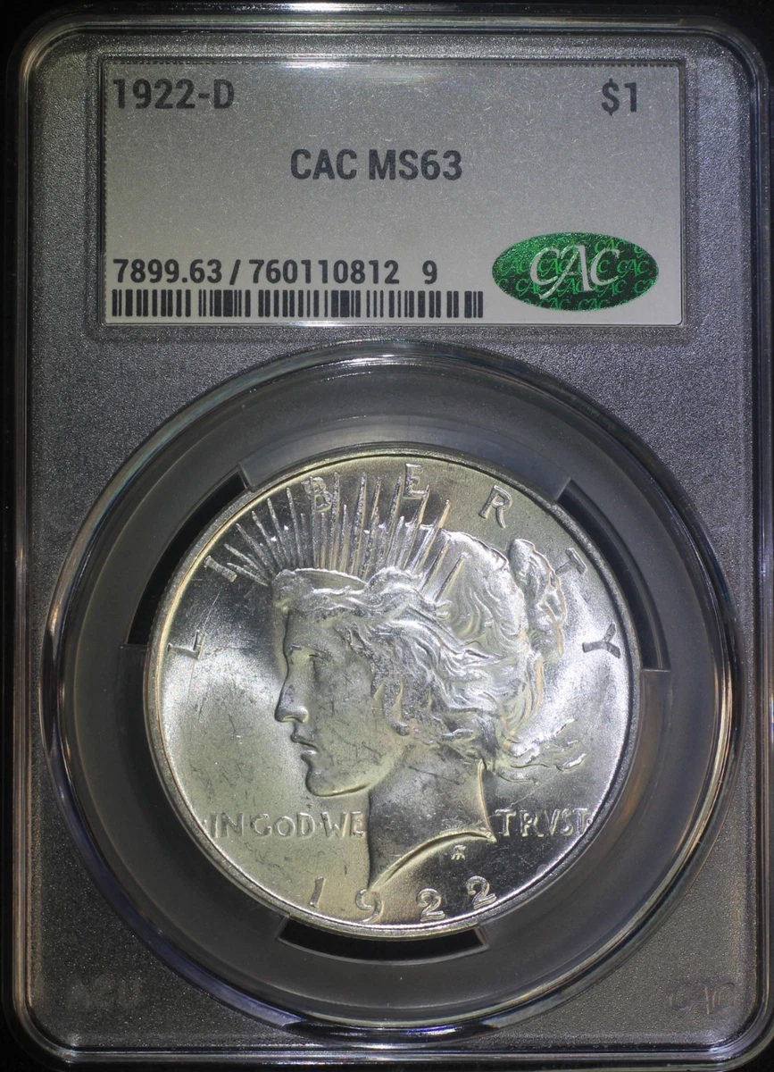 MS 63 Graded 1922 Year Peace Dollars (1921-1935) for sale | eBay