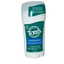Tom's of Maine Long-Lasting Aluminum-Free Natural Deodorant, Unscented 1 Pack 