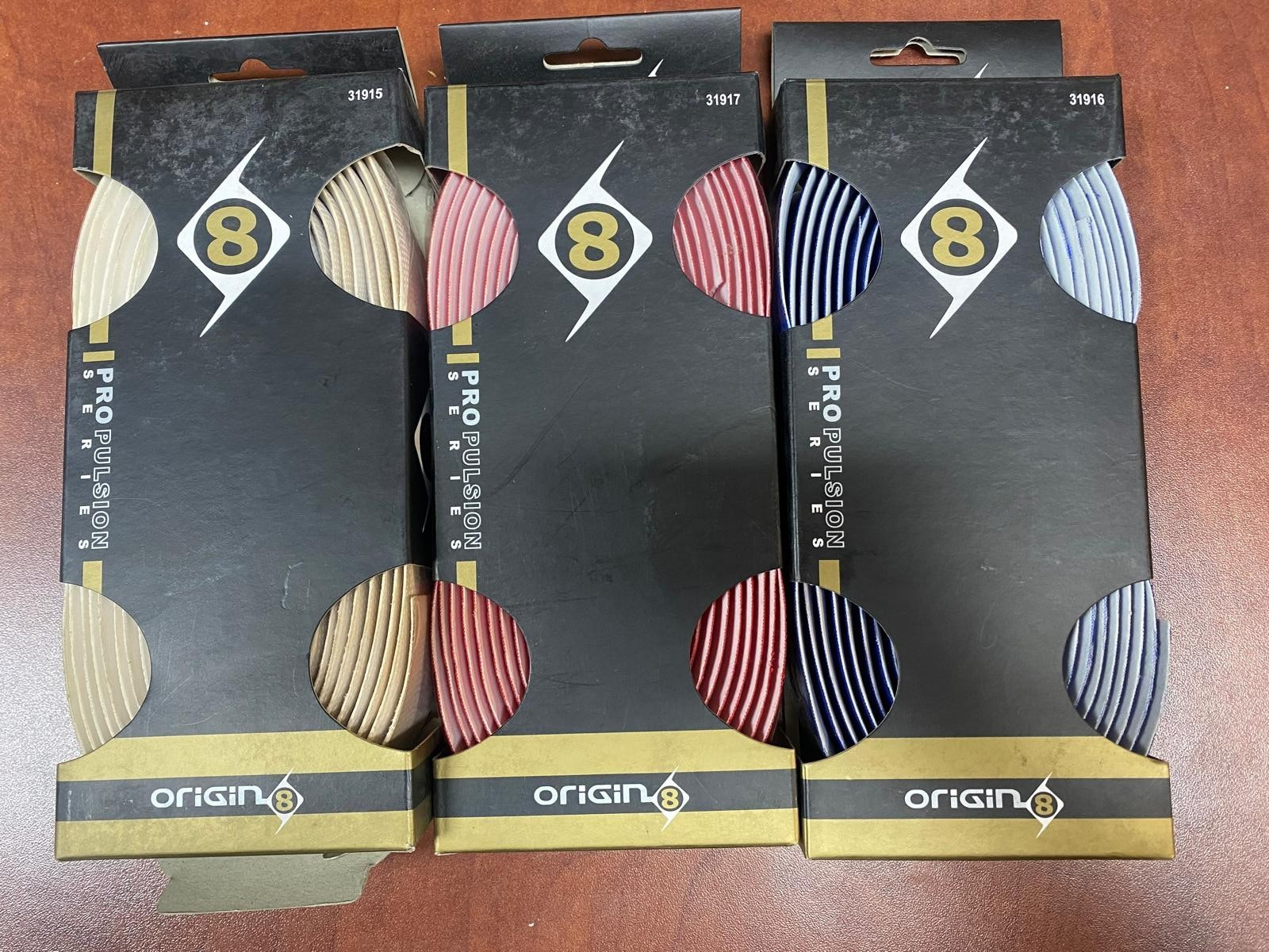 3PACK Origin8 Pro Pulsion Sure-Grip Bar Tape Red, Blue & White 31915/31917/31916