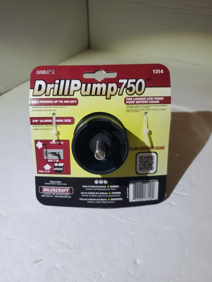 Milescraft 1314 DrillPump750 accesorio de taladro de bomba de agua autocebante, nuevo Foto 2 de 3
