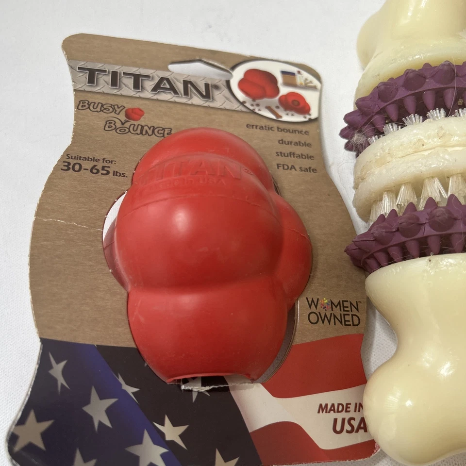 Titan Busy Bounce 坚固耐用零食点胶大型狗玩具 * 3 件装玩具 — 第 2/4 张图片