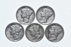 High Grade Lot 1939 1937 1936 1934 1937 Mercury Dime Collection *579