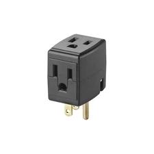 Leviton 692-E Triple Outlet Cube Tap Adapter 15A 125V Grounded Black