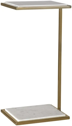 Uttermost 22943 Elevate 10"W Marble and Steel Accent Table - White - Picture 1 of 5