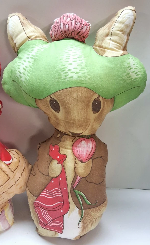 Vintage Beatrix Potter Cut & Sew Fabric Pillow Plush Mrs. Bunny & Benjamin Bunny - Image 4 of 4