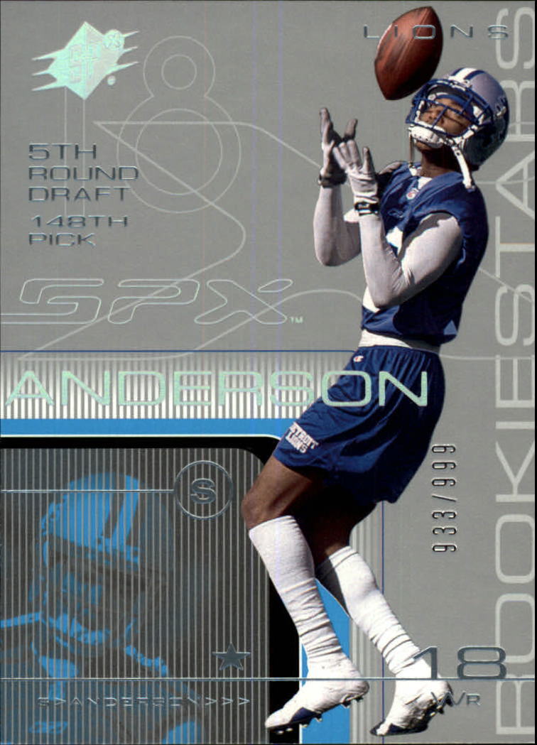 2001 SPx Football Card #137B Scotty Anderson/999