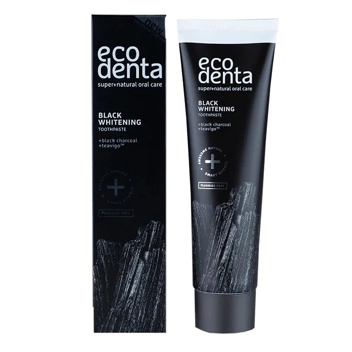 Ecodenta Extra Black Whitening Toothpaste + Black Charcoal + Teavigo 100ml