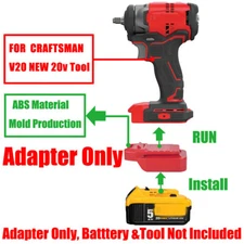 1x Adapter fits Dewalt 20v MAX Li-Ion Battery To for Craftsman V20 NEW 20v Tools