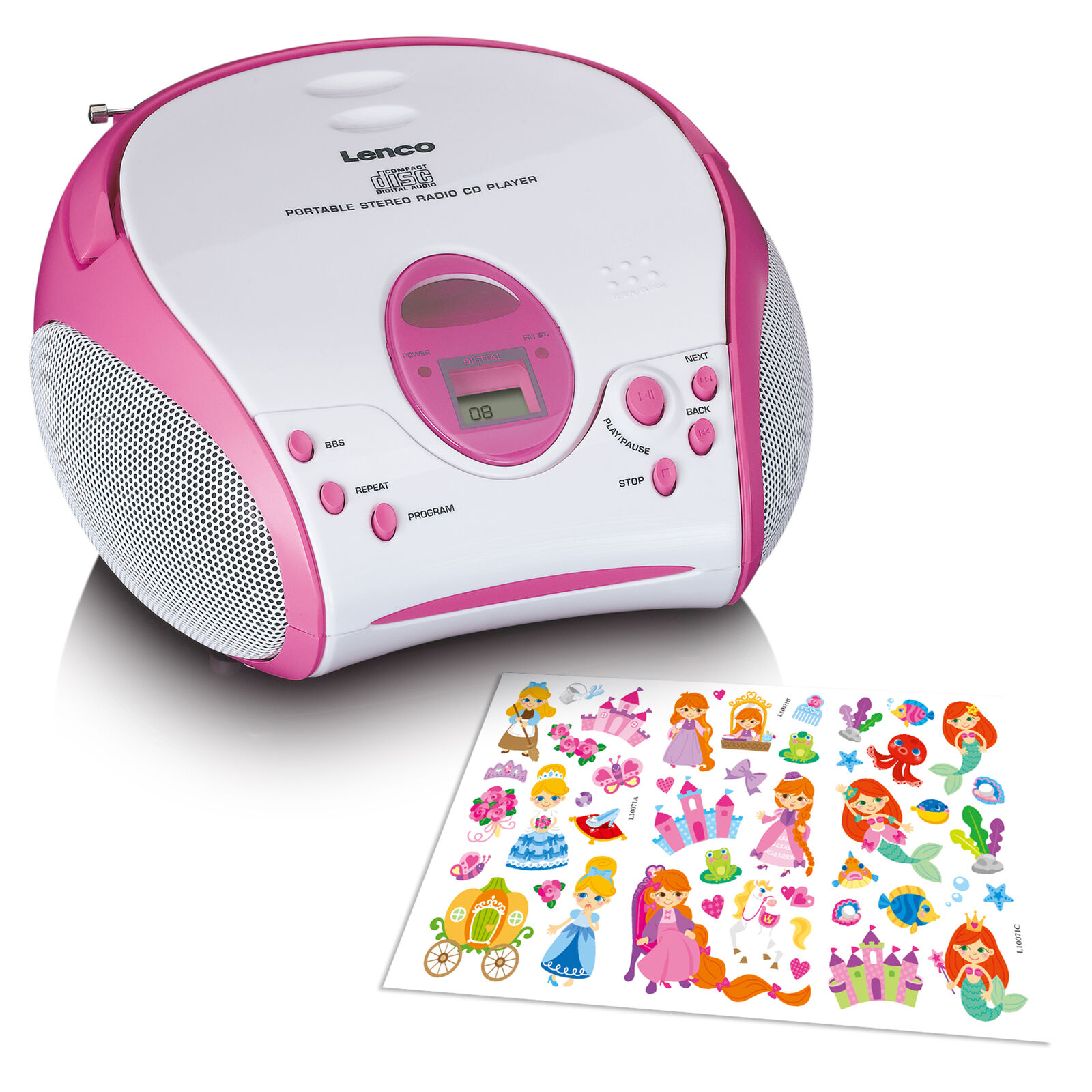 Thumbnail - Lenco Scd-24pk Kids - Tragbares Fm-radio/cd-player - Kopfhöreranschluß