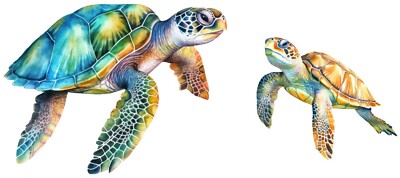 Sea Turtle Sticker Colorful Cute Baby Turtle for Laptop or Any Smooth Surface