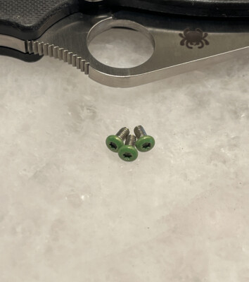 Green Stainless Screw For Spyderco Para 3 G10 Paramilitary 2 Knife Pocket Clip