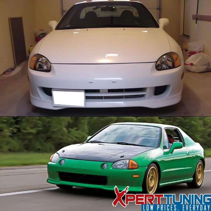 Fits 93-97 Honda Civic Del Sol T-R Unpainted Front Bumper Lip Spoiler PU - Imagem 2 de 4